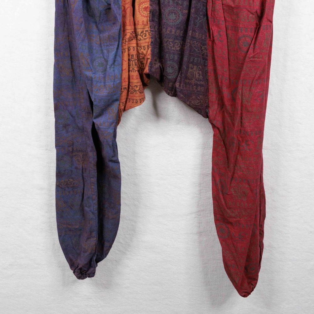 Patchwork Harem Pants Baggy Drawstring Pockets Hi… - image 4